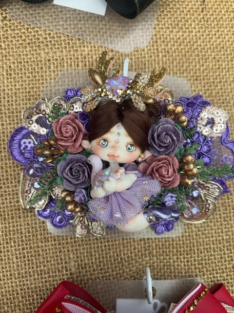 Lilac Reindeer hairclip