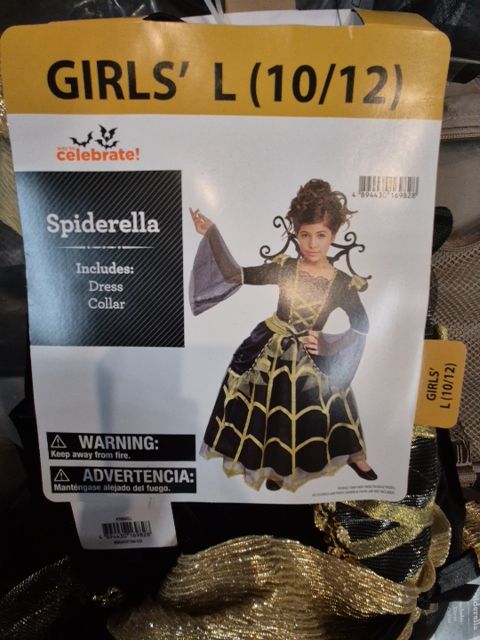 Girls' Spiderella Costume, L(10/12)