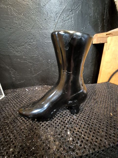 Black  Ceramic Boot, 7" × 3" x 7"
