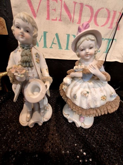 Vintage Andrea by Sadek, Set Man & Woman Set of 2, 4" × 9" : 6" × 9"
