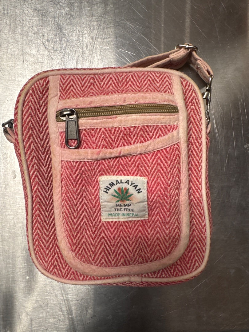HEMP Himalayan Red ZigZag Crossbody Purse