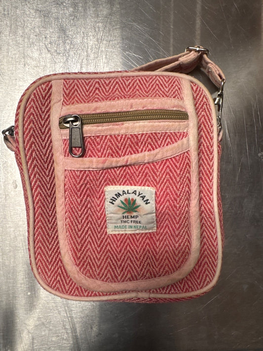 HEMP Himalayan Red ZigZag Crossbody Purse