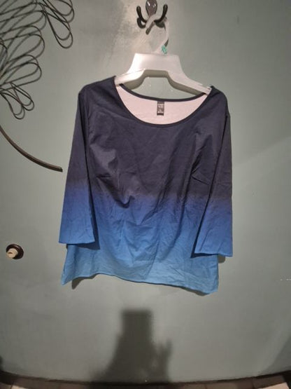 Blue Emery Rose 3/4 Sleeve Shirt, 1XL