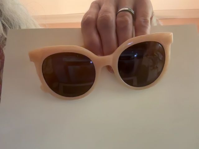 Peach None Sunglasses, 5 1/2 x 2 1/4