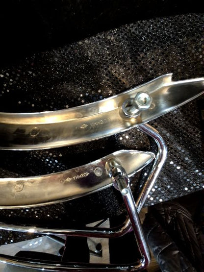 Chrome Yamaha Rear Strut Covers Saddle Bag Supports - YHH200/YHH201, 15" × 8"