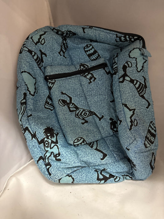 Blue African made Backpack, Small