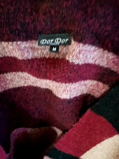 Burgundy Dor for culture Burgundy plaid duster medium, Medium