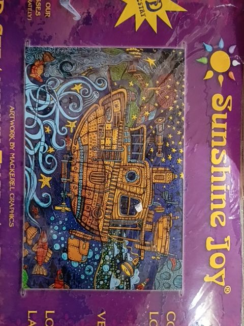 Sunshine Joy 3D steampunk tugboat tapestry