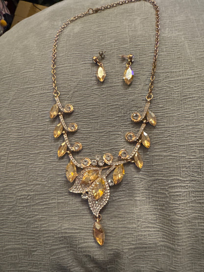 Gold rhinestone holiday set