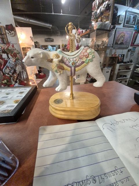 Breckenridge Golden Carousel Polar Bear & Music Box