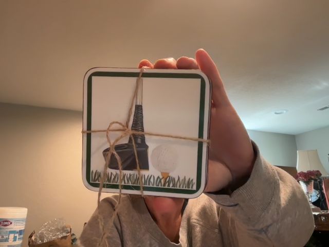 White pimpernel Golf Club Coasters set of 6