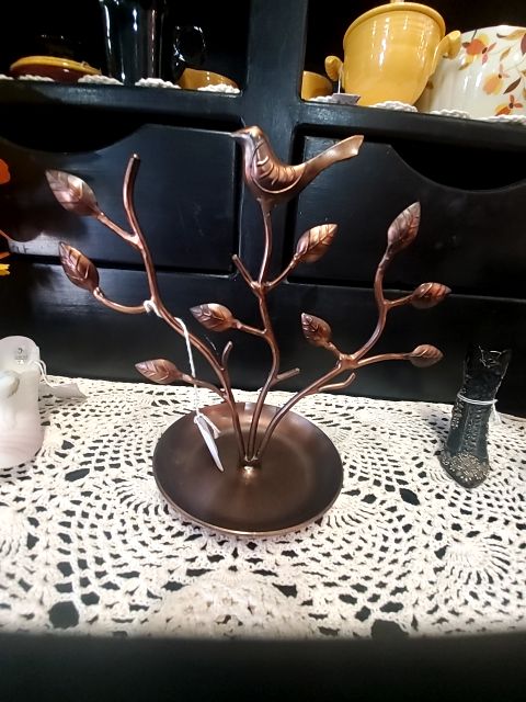 Bronze plated jewelry tree