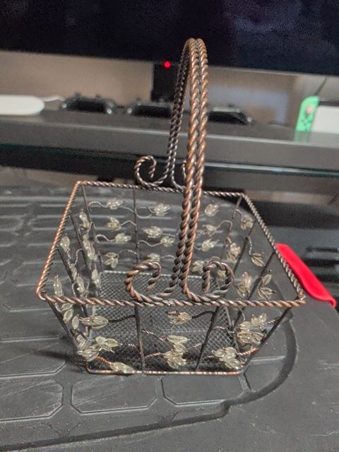 Wire Basket w/Beading, 7.5" Square x 10"