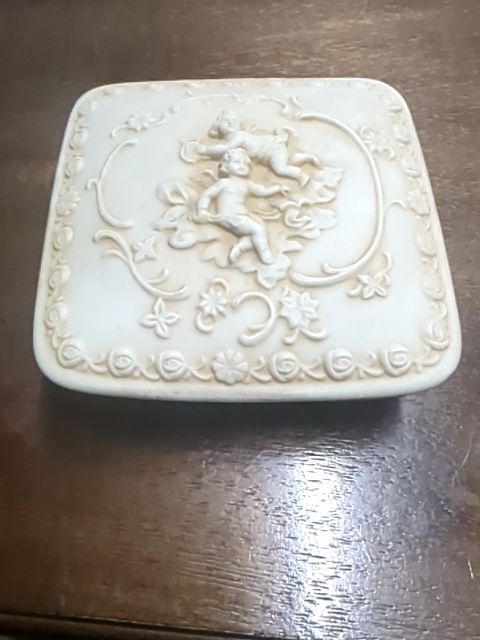 Lefton Cherub Porcelain Trinket Box