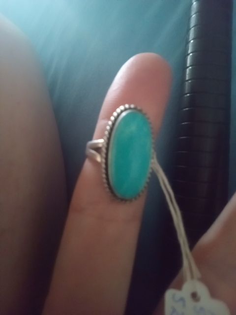 Sterling silver Ring Sterling and turquoise bell trading Post signed ring, 6.5