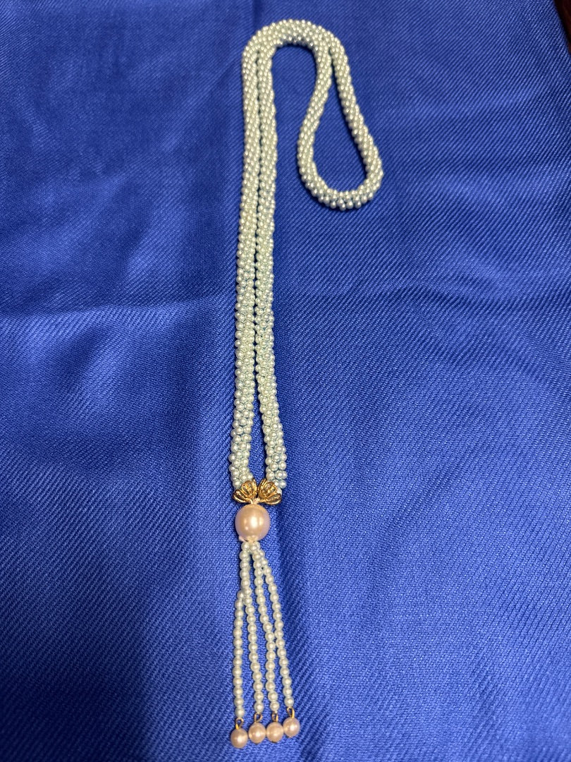 Baby Blue Faux Pearl Necklace