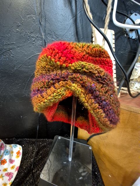 Red & Brown  Knit Hat