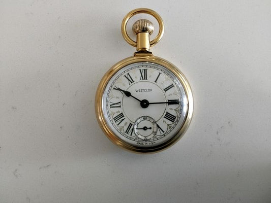 GOLD Westclox Working Pocket Watch, 16 Size