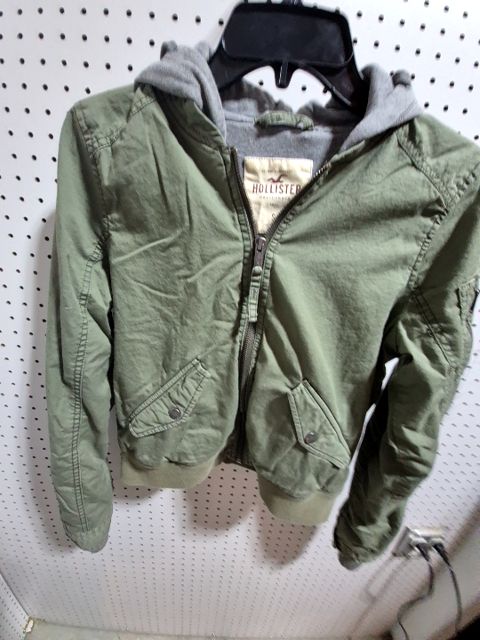 Army Green Hollister Bomber Jacket, S