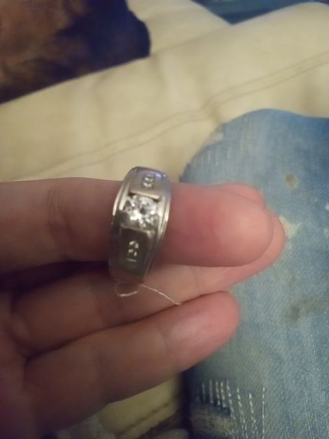 Sterling silver men's ring Cz