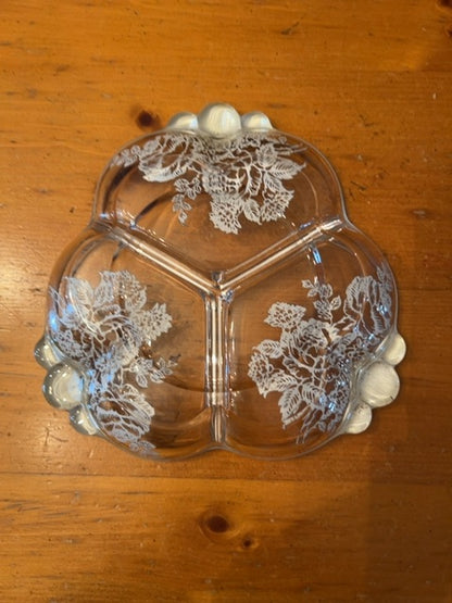 Vintage 3-part relish dish