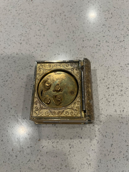 vintage Seth Thomas mechanical wind-up travel alarm clock