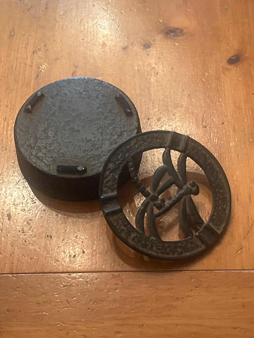 Dragonfly art deco ashtray, 5” W x 2” T
