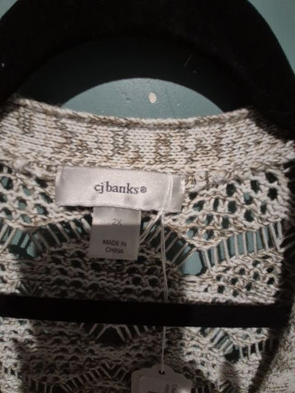 CJ Banks Open Knit Cardigan