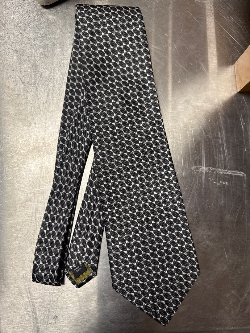100% Italian Silk Pcarlo Palazzi Black & White Tie