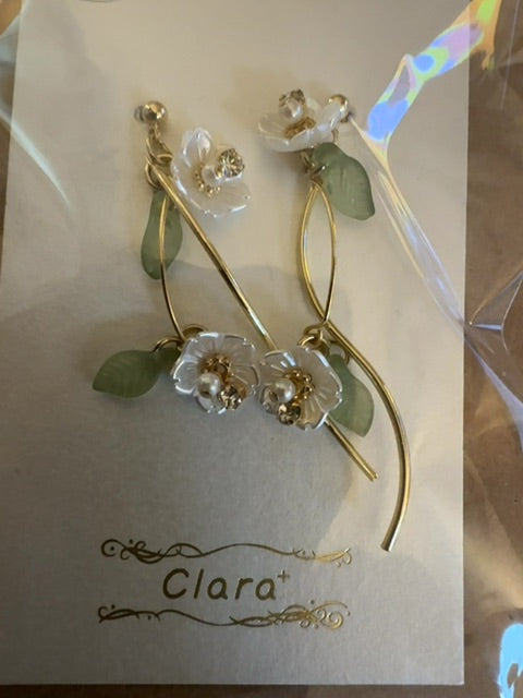 Floral dangle earrings from Japan