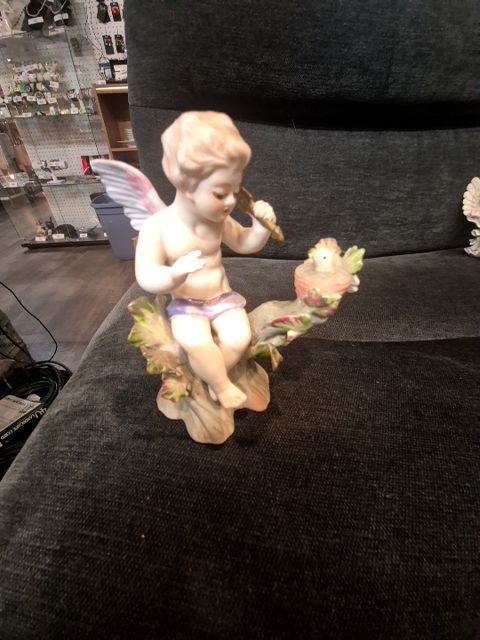 Lefton Hand Painted Angel W/ Arrow