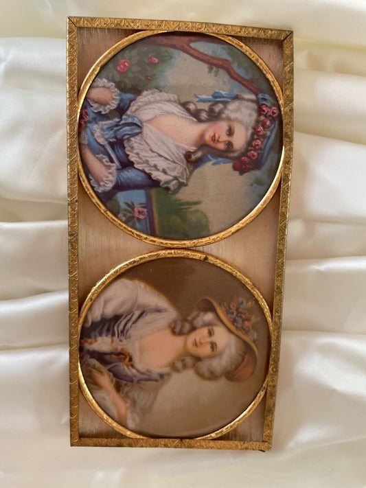 Vintage two ladies portrait