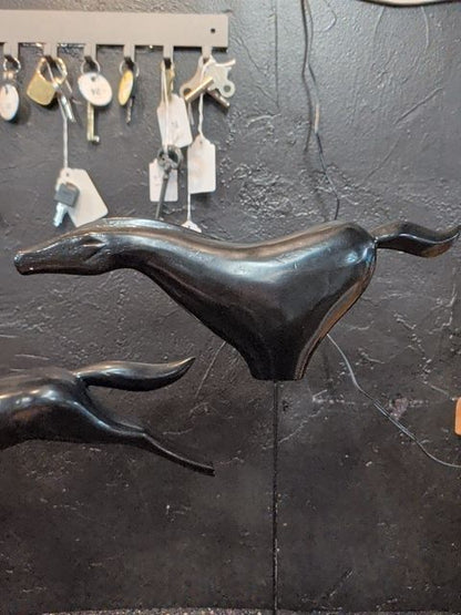Pair Art Deco Sumatra Running Horse On stand