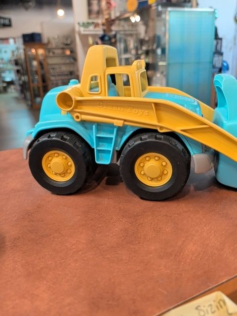 Green Toys Loader Truck in blue and yellow, made from 100% recycled plastic