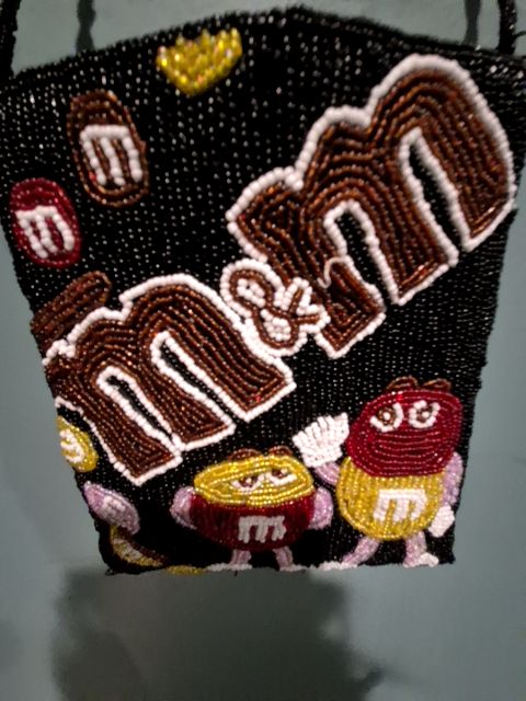 Black w/Red & Yellow M&Ms  Beaded Purse