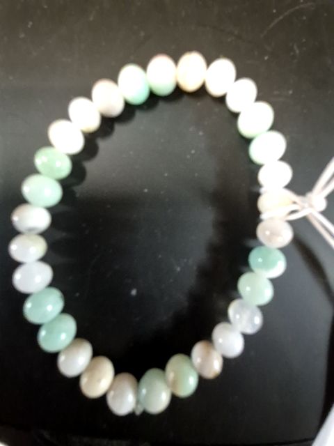 Green multi Handmade Amazonite Bracelet, 6 mm