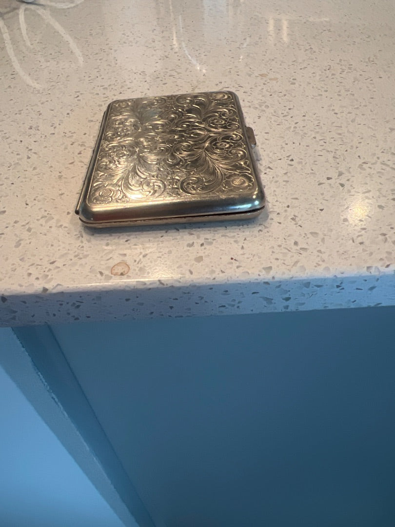 Vintage flat cigarette case