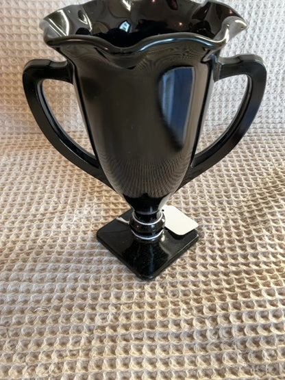 Black L.E.Smith L.E. Smith Black Amethyst Loving Cup, 7.25”