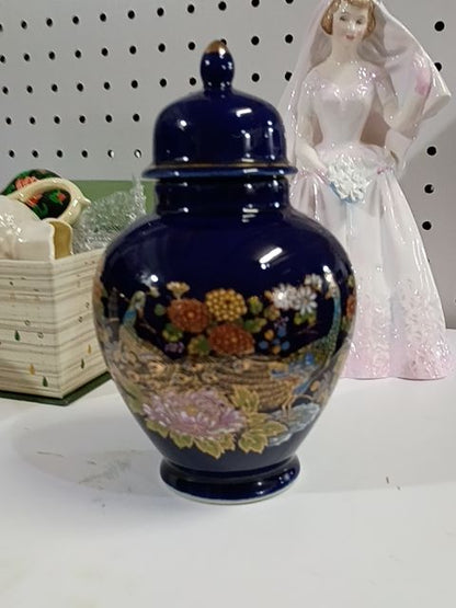Asian ginger jar peacock, Approx 6"