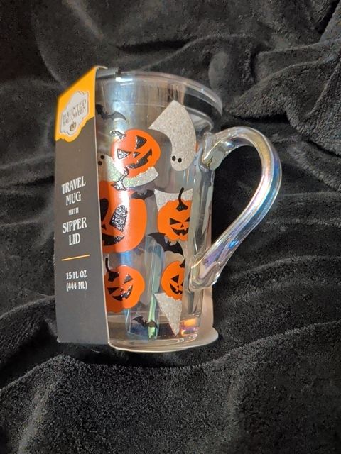 Glass Spooky Mug w/ travel lid