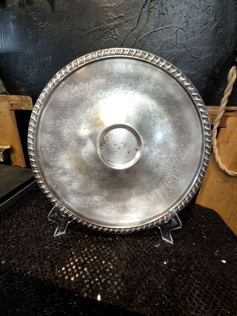 Silver Plated Serving Tray, 12”