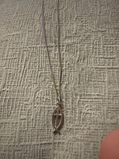 Silver “Jesus Fish” Necklace