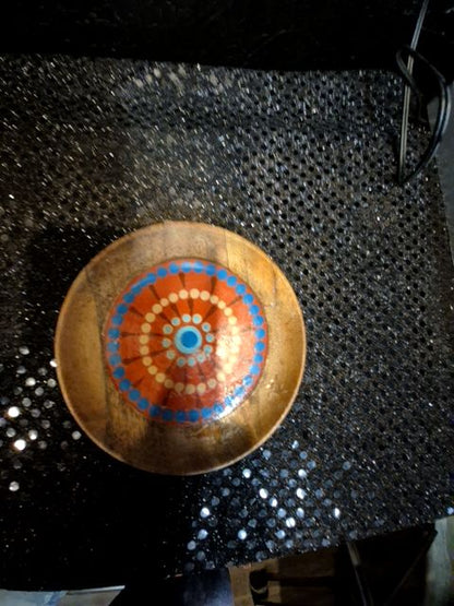 Hand-Painted Wooden Coaster, 4.25"