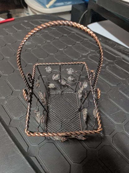 Wire Basket w/Beading, 6.5" x 4.5" x 8"