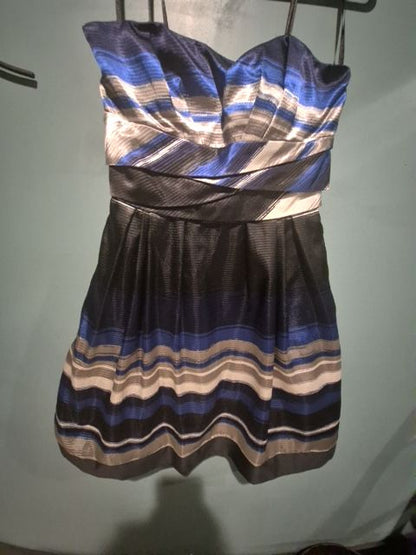Black, Blue, & Silver Maxandcleo Dress, 8
