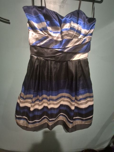 Black, Blue, & Silver Maxandcleo Dress, 8
