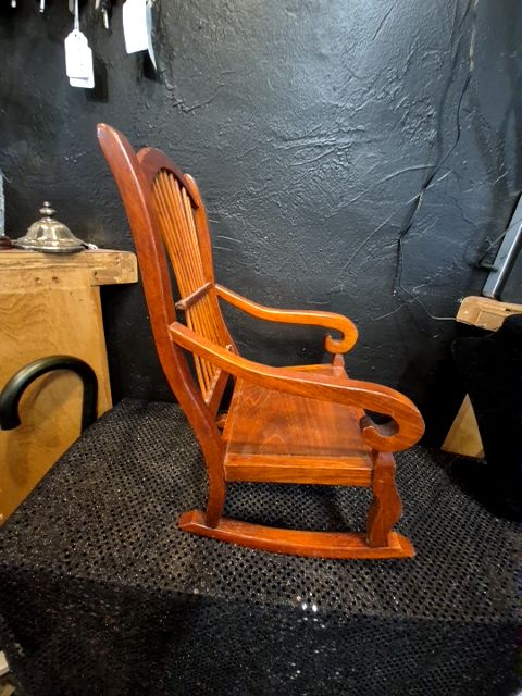 Reddish Wood  Large Doll Chair, 8" × 9.5" × 14"