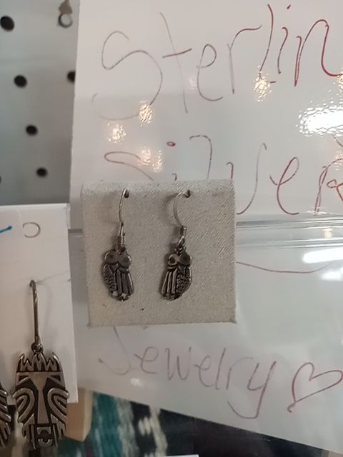 Sterling silver owl earrings