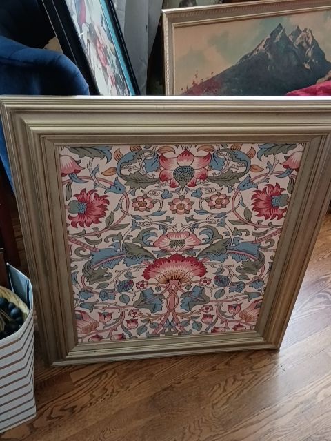 Gold framed art nuevo tapestry 27 x 31