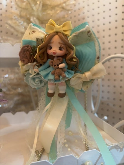 MysticalCreationsByMaira Handcrafted Clay doll bow
